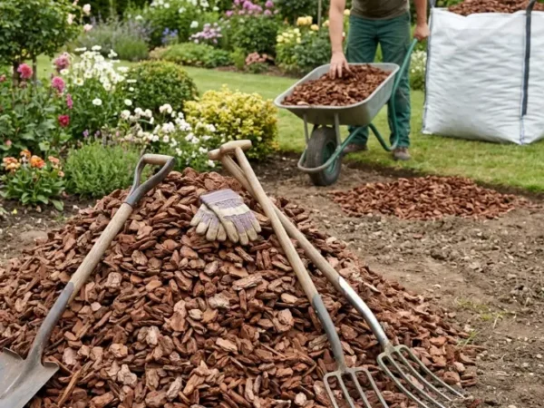 Venta de tierra y mantillo para jardines y mantenimiento de jardinería en Madrid - Ricotrebol - Corteza de pino para decoración de jardines y espacios verdes