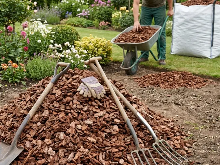 Venta de tierra y mantillo para jardines y mantenimiento de jardinería en Madrid - Ricotrebol - Corteza de pino para decoración de jardines y espacios verdes