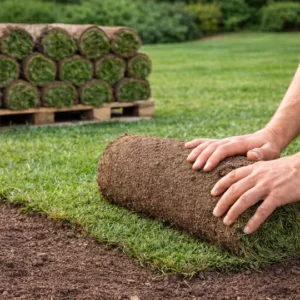 Venta de tierra y mantillo para jardines y mantenimiento de jardinería en Madrid - Ricotrébol - Tepes de cesped natural para creación y decoración de jardines y espacios verdes