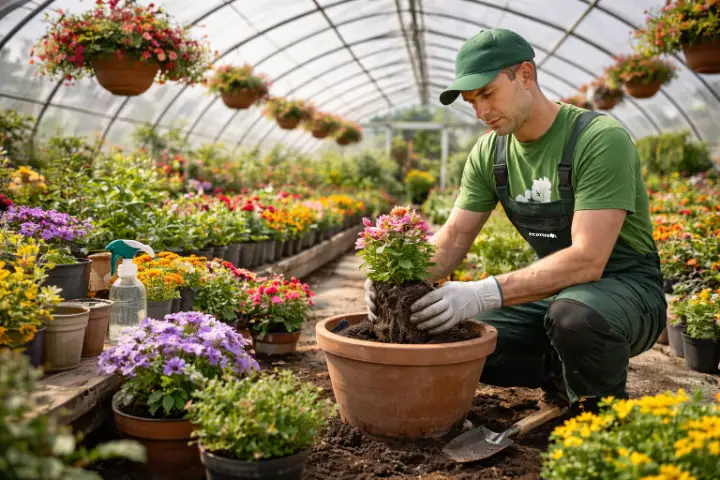 Venta de tierra y mantillo para jardines y mantenimiento de jardinería en Madrid - Ricotrebol - Trasplantar plantas de temporada en mayo para un jardín espectacular