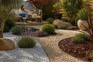 Venta de tierra y mantillo para jardines y mantenimiento de jardinería en Madrid - Ricotrebol - Ideas para decorar el jardín con grava, marmolina y corteza de pino