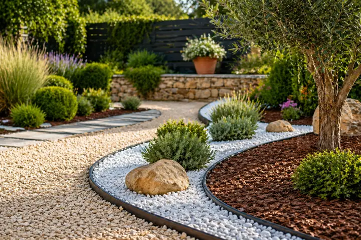 Venta de tierra y mantillo para jardines y mantenimiento de jardinería en Madrid - Ricotrebol - Ideas para decorar el jardín con grava, marmolina y corteza de pino