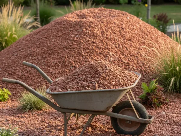 Venta de tierra y mantillo para jardines y mantenimiento de jardinería en Madrid - Ricotrebol - Marmolina roja de Alicante para decoración de jardines, caminos y drenaje